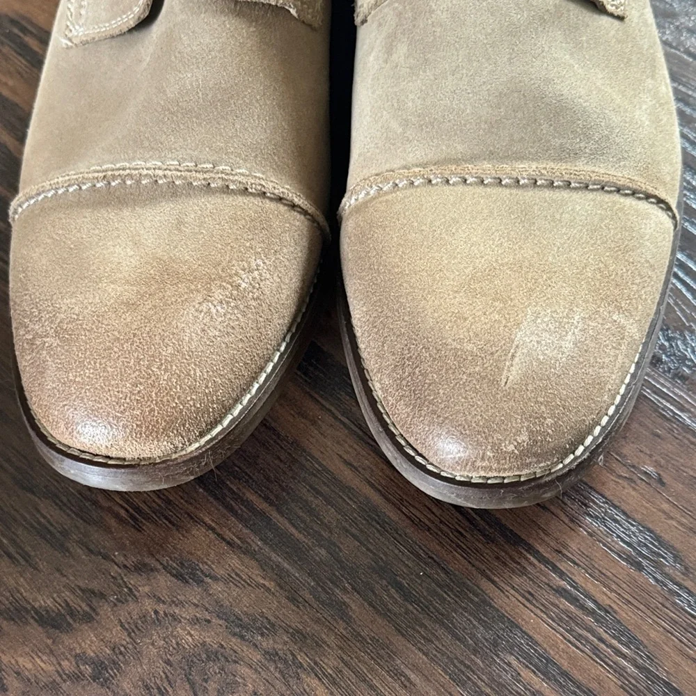 Clarks 1825 Collection Exton Cap LaceUp Oxfords Taupe Suede, Men Sz 11, Like New